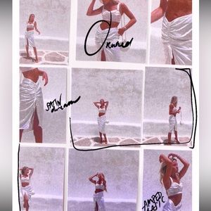 NWT NASTY GAL champagne ruched satin midi skirt